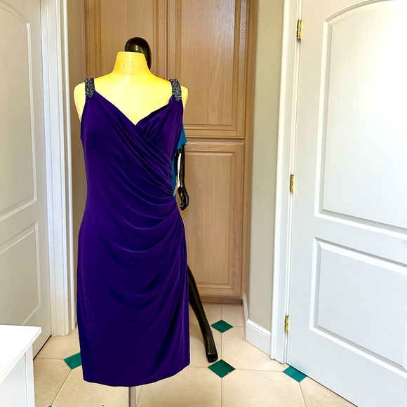 Ralph Lauren Deep Purple Midi Dress - Picture 1 of 2
